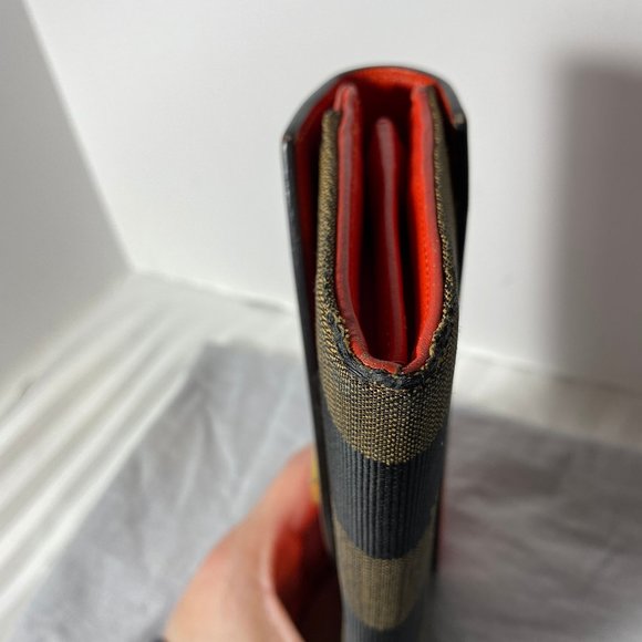 Authentic Fendi Leather & Canvas Turn lock Wallet with Dust Bag - Picture 3 of 16